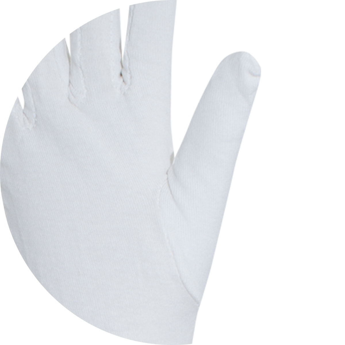 Baumwoll-Trikot-Handschuh, weiß gebleicht, 45 cm