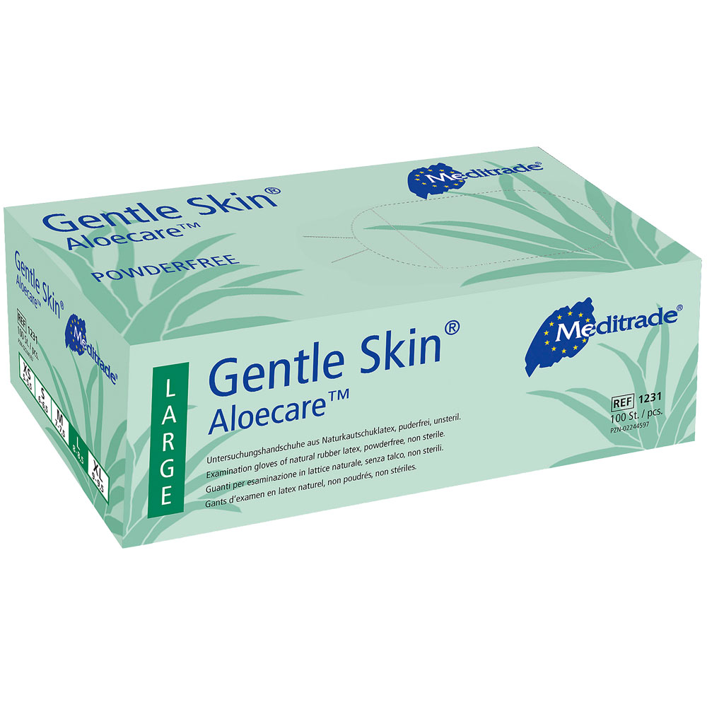 Meditrade® Gentle Skin® Aloecare™  Latex-Einmalhandschuh, puderfrei