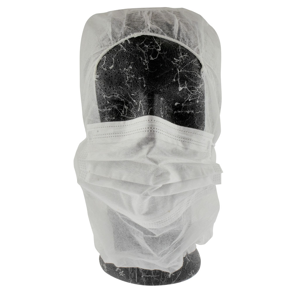 Vlieshaube Astroform mit Mundschutz, PP, Polybeutel