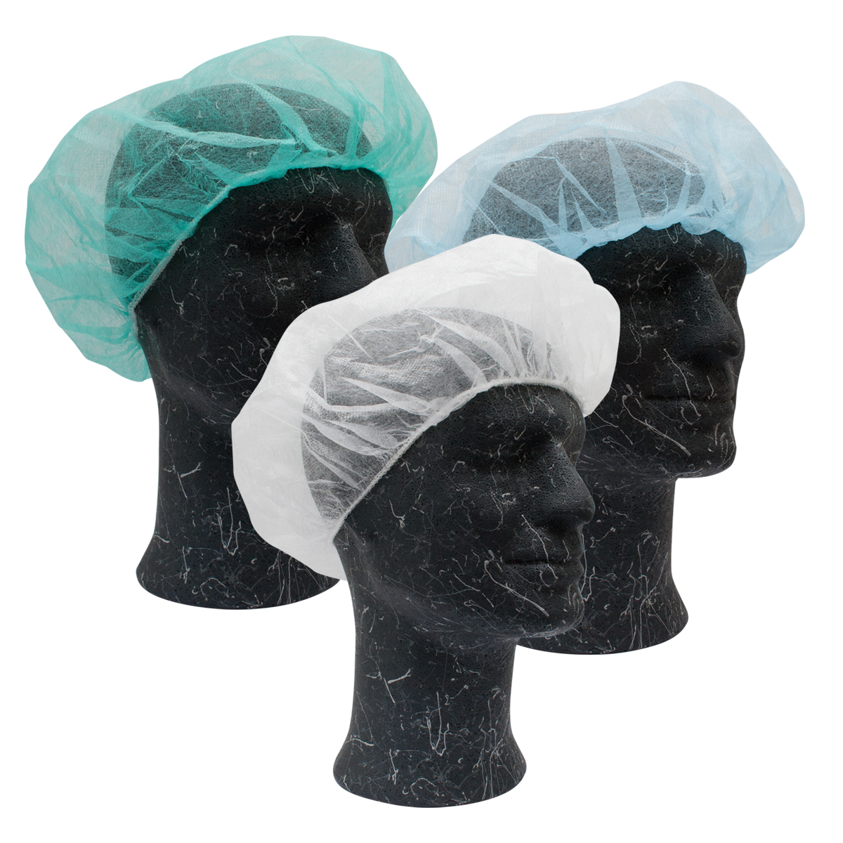 Vlieshaube, Barettform, PP, 53 cm, Polybeutel