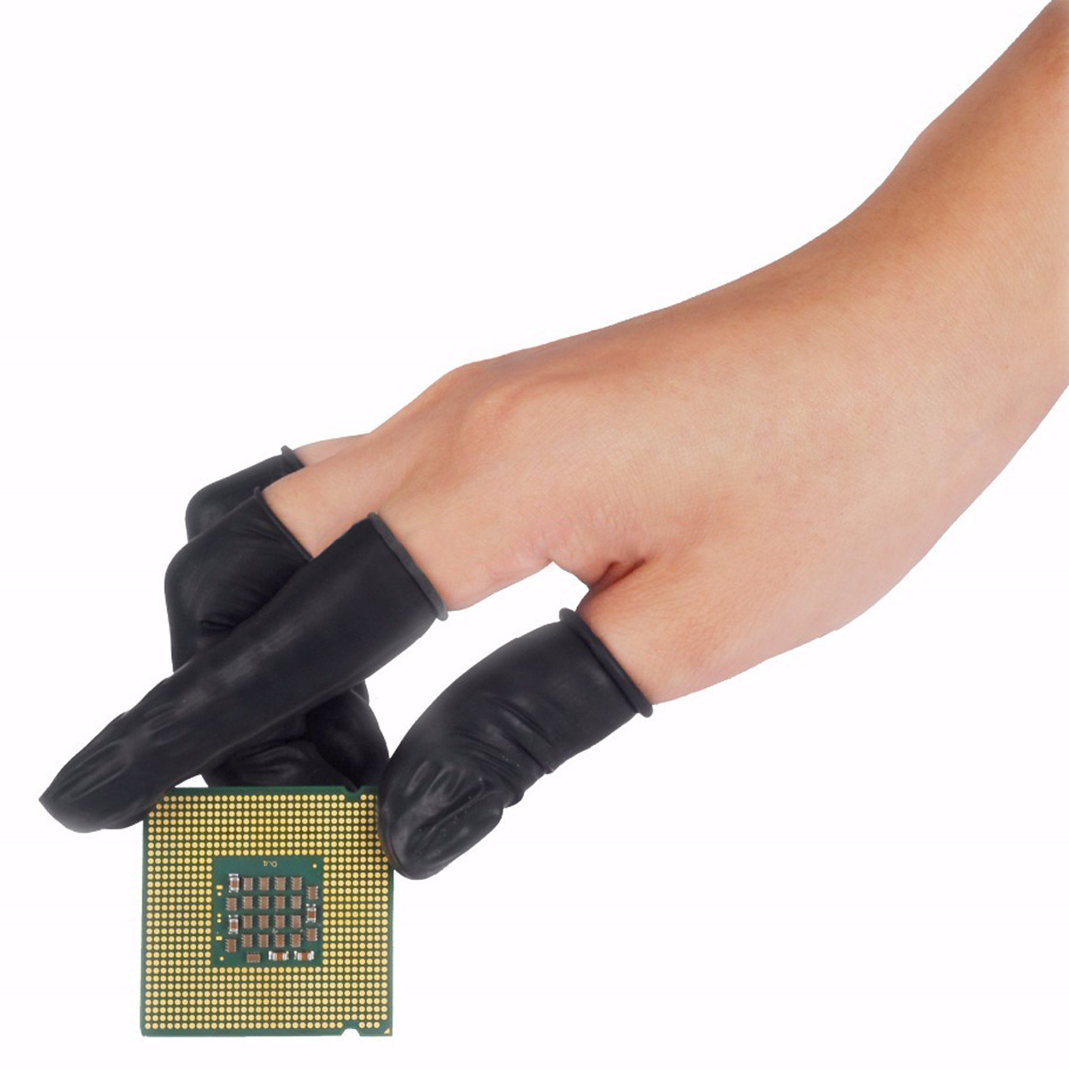Latex-Reinraum-Fingerlinge, schwarz, leitfähig